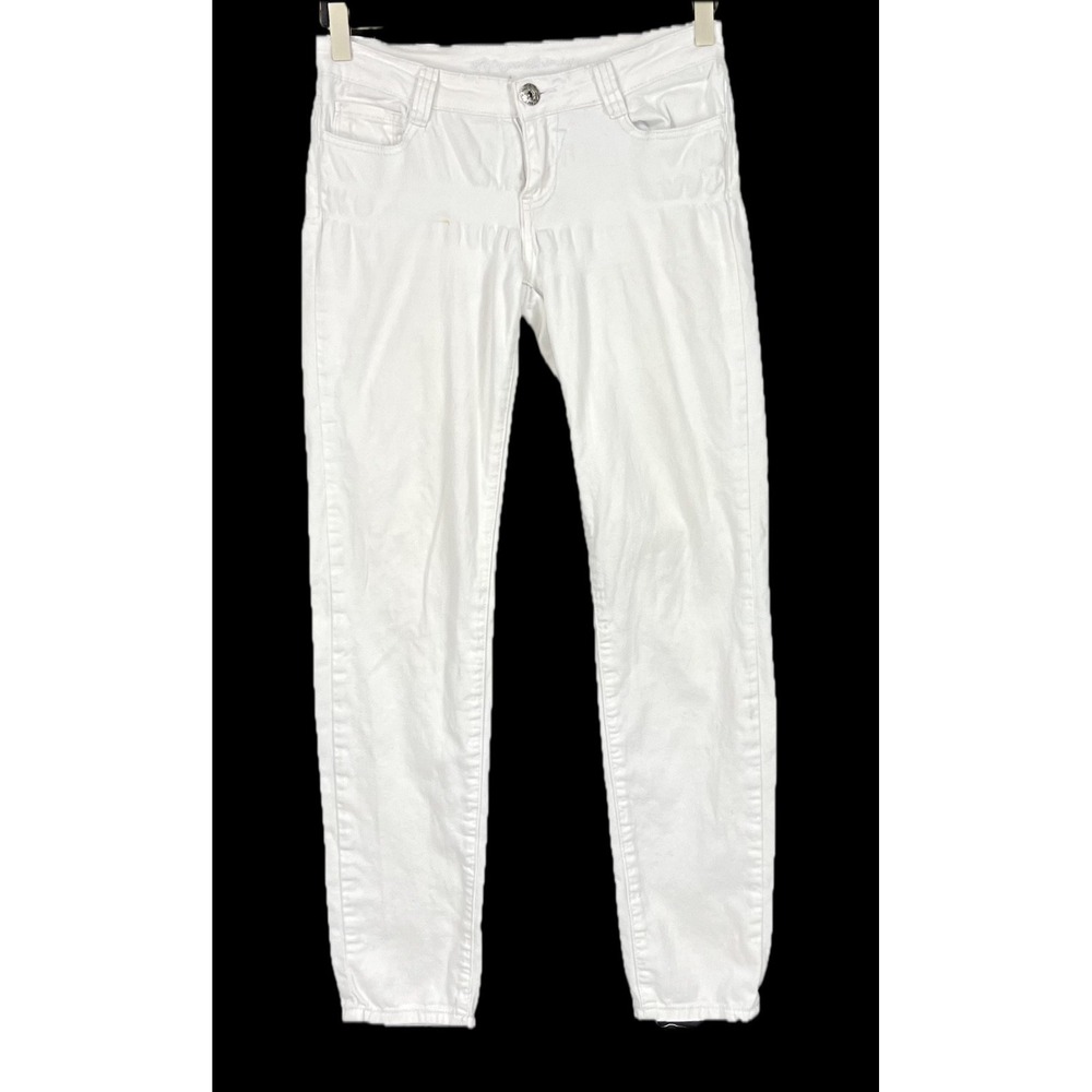 Papaya Premium Womens 5 White Skinny Jeans Stretch Denim Solid Low Rise Junior